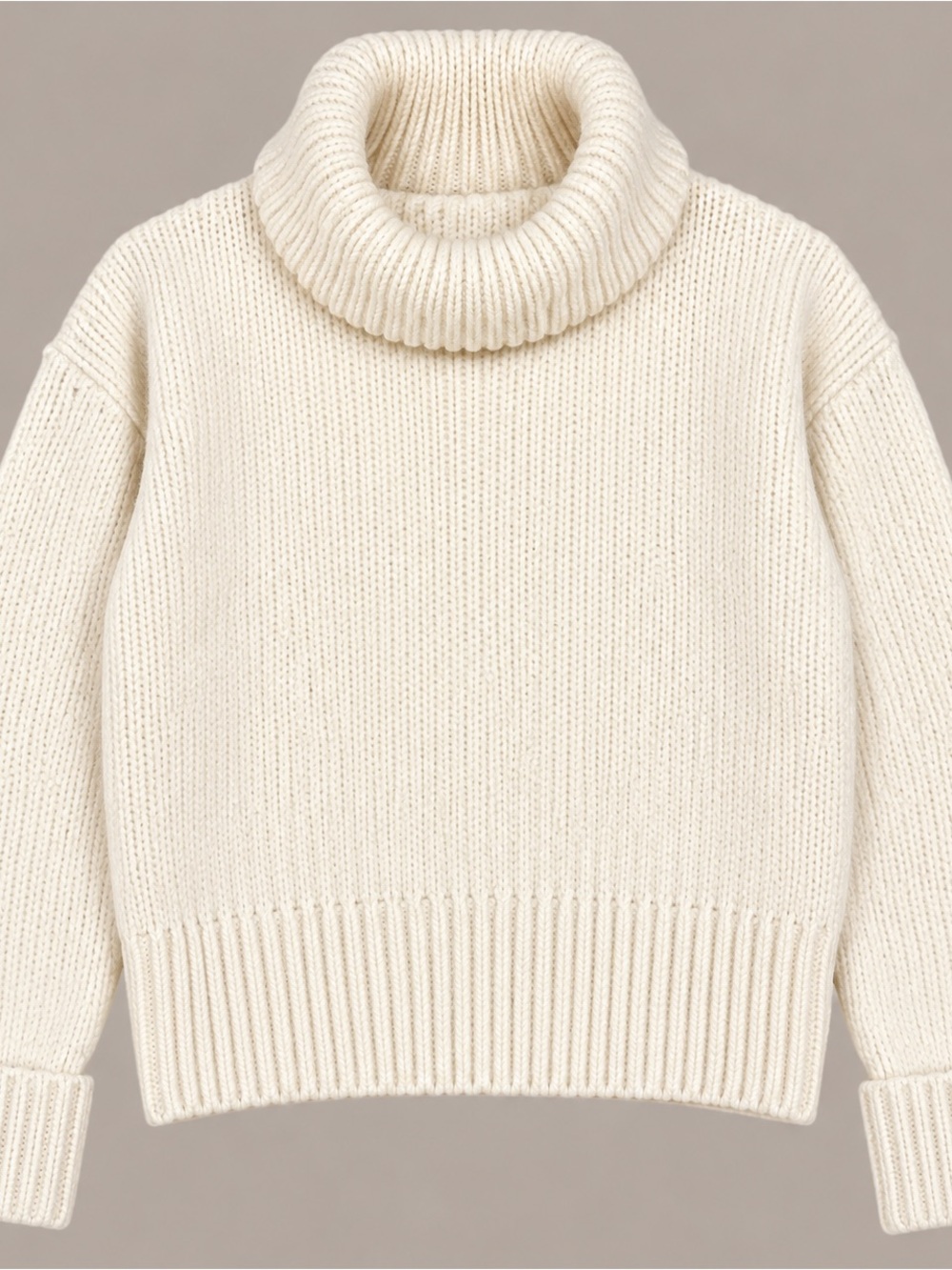 Cozy Cream Ribbed Turtleneck Sweater